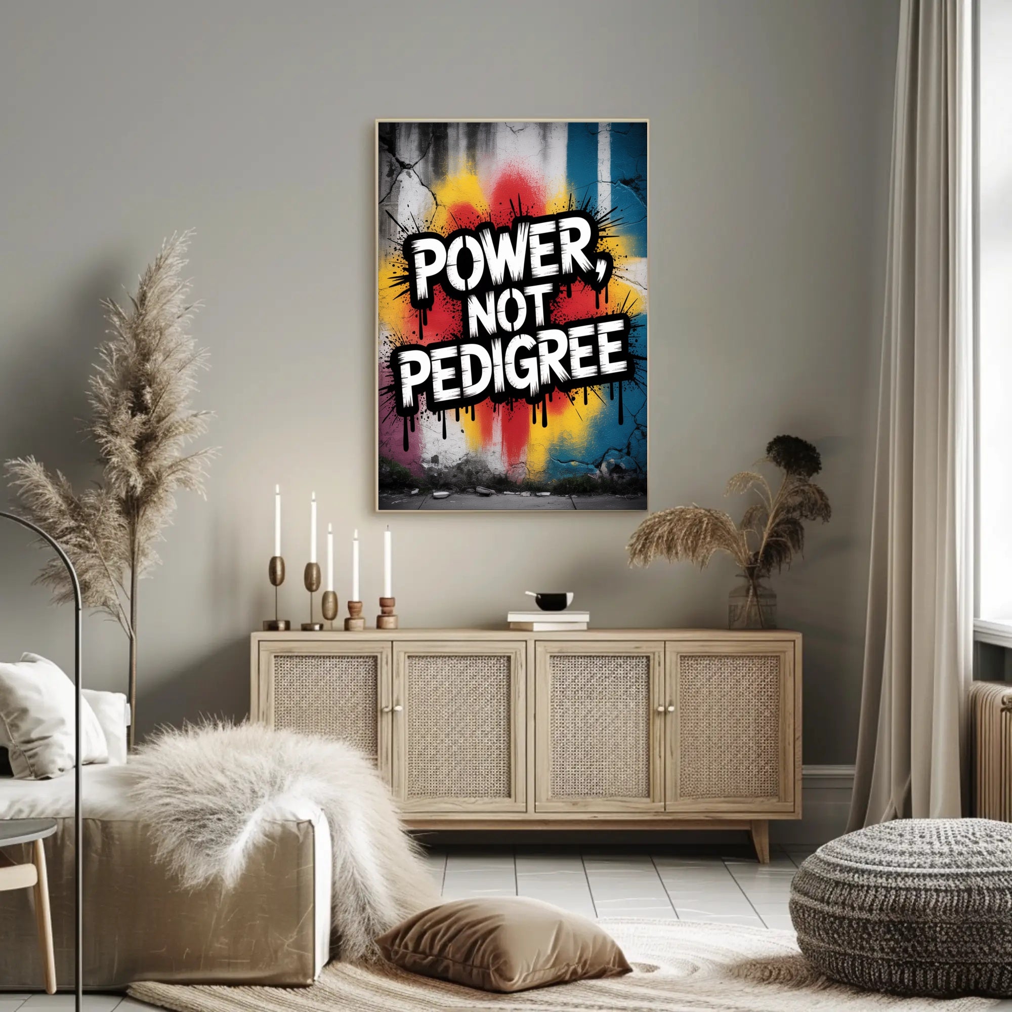 Power Not Pedigree Urban Graffiti Motivational Poster