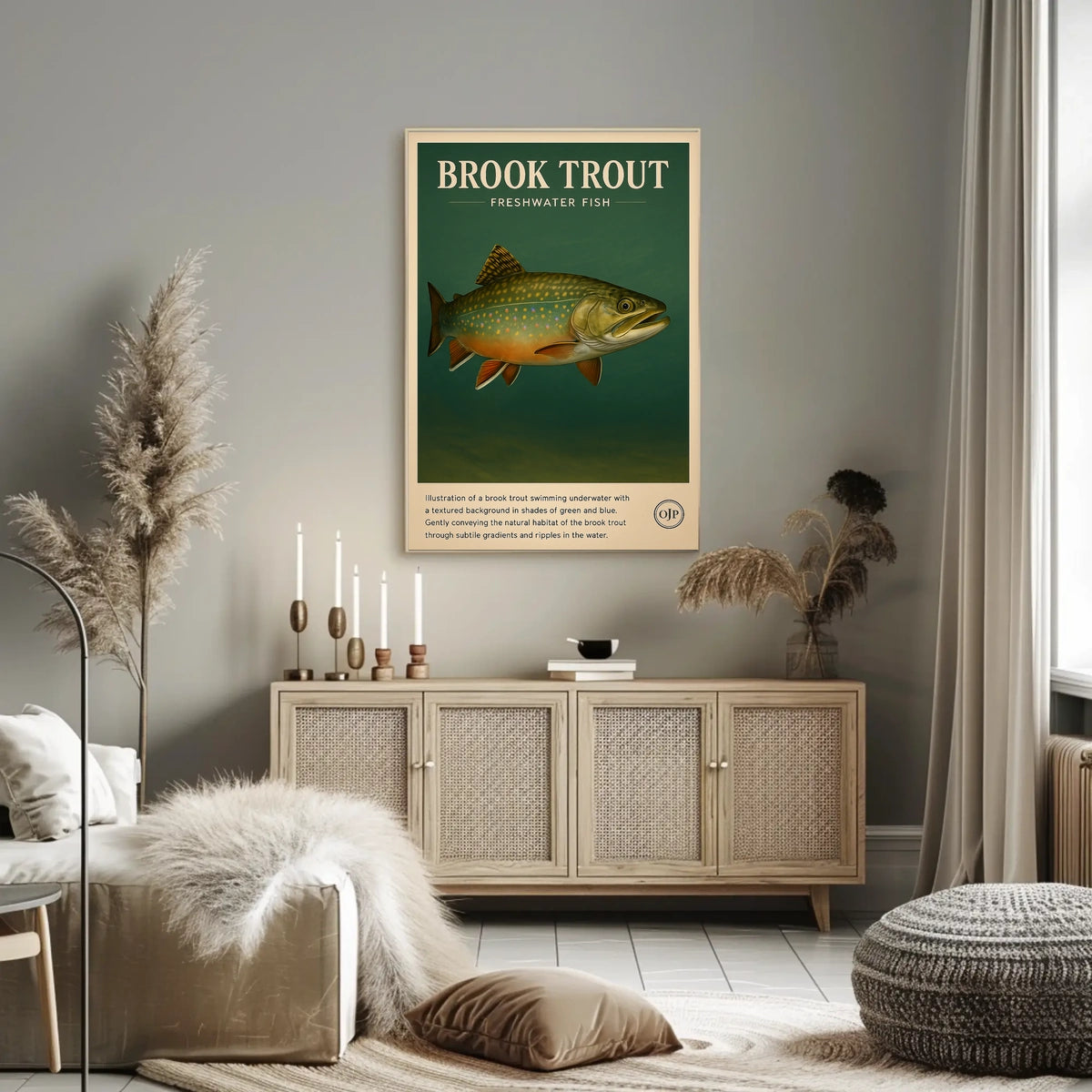 Brook Trout Freshwater Fish Poster