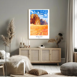 Wadi Rum Adventure in Colorful Travel Poster PosterGoat