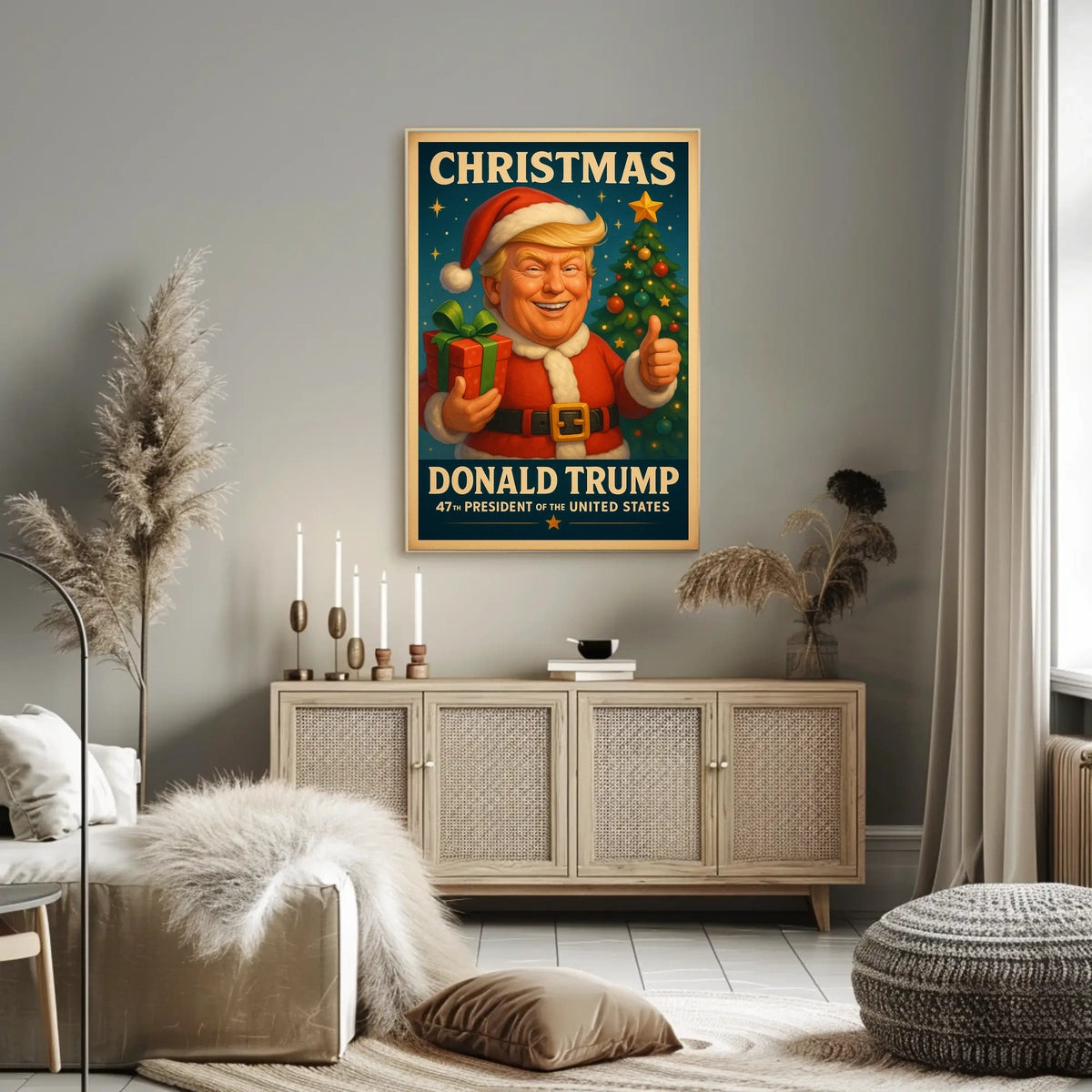 Santa Claus Christmas Cheer Caricature - Pop Culture Poster
