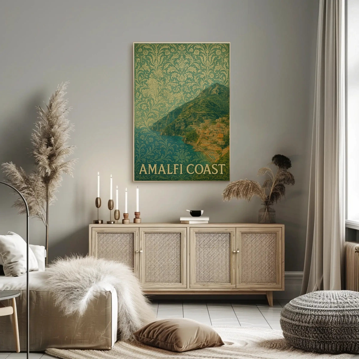 Amalfi Coast Poster Wall Art Coastal Decor For Home