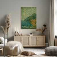 Amalfi Coast Poster Wall Art Coastal Decor For Home