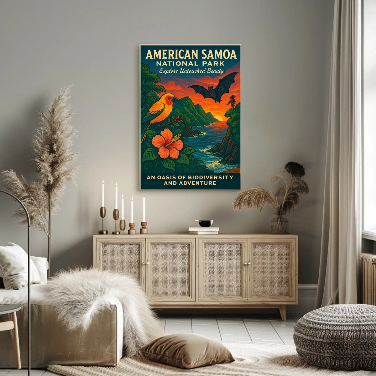 American Samoa National Park Vibrant Scenic Travel Poster