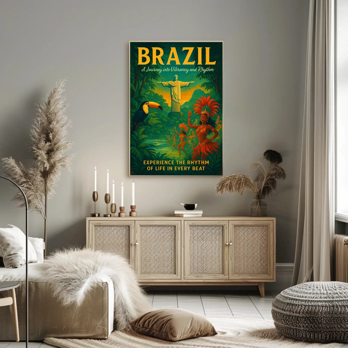 Brazilian Culture Dancers Lush Greenery Poster