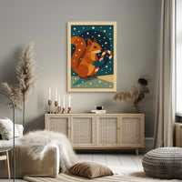 Winter Squirrel Poster