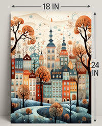 Enchanted Autumn Cityscape Poster