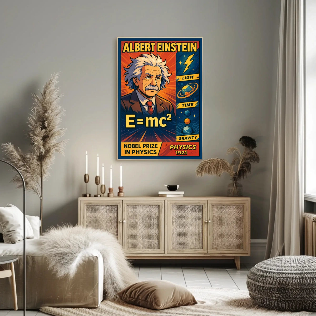 Einstein Nobel Prize 1921 Portrait Vintage Science Poster