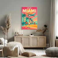 Miami Roller Skating Adventure Travel Poster