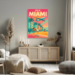 Miami Roller Skating Adventure Travel Poster