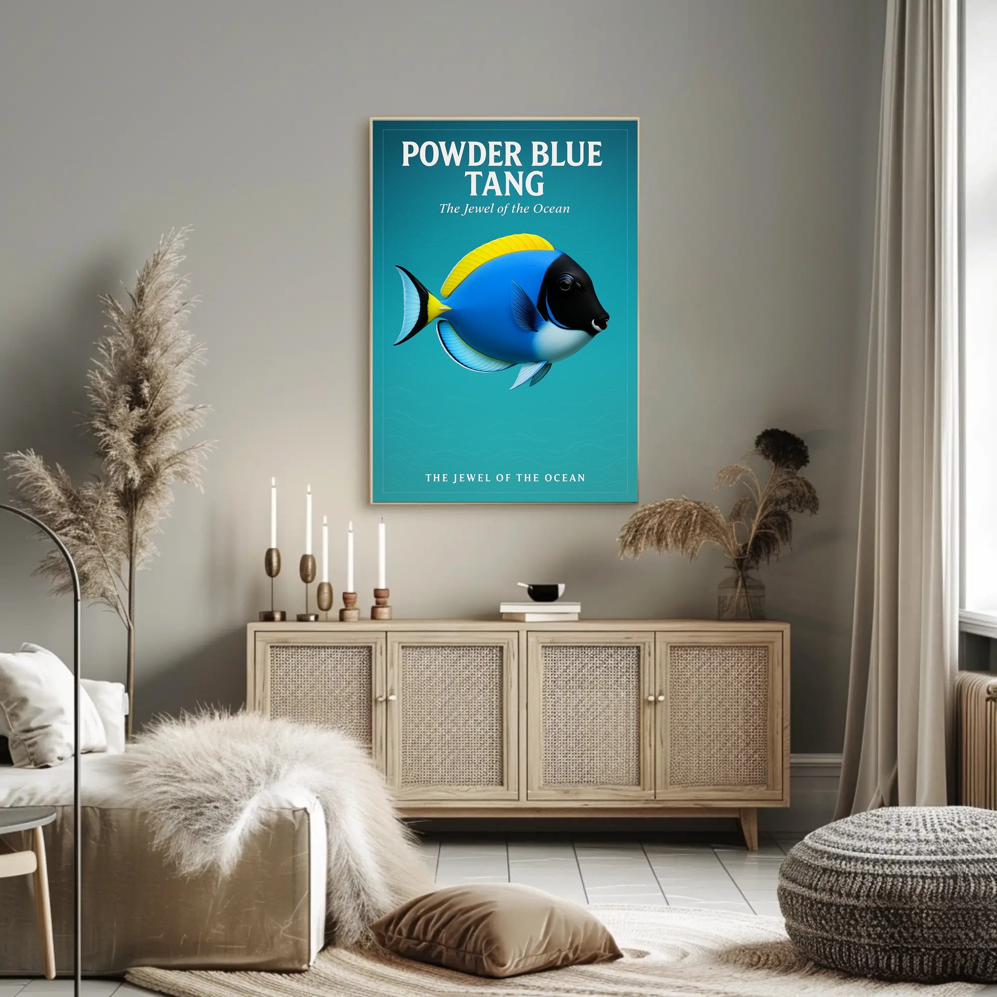 Powder Blue Tang The Jewel of the Ocean Poster PosterGoat