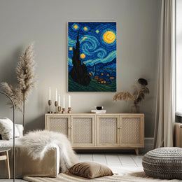 Pixelated Starry Night Poster