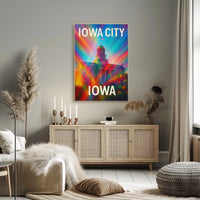 Vivid Iowa City Urban Skyline Cityscape Realism Photography Artistry Timeless Midwest Creative Vibe Poster