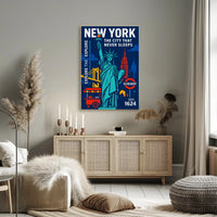 Explore New York City in Vibrant Urban Cityscape Poster