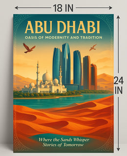 Abu Dhabi Fusion of Tradition and Progress Urban or Cityscape Poster