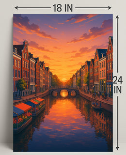 Sunset Over the Canal Poster PosterGoat