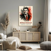 Ronald Reagan 40th President Retro 80s Poster