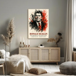 Ronald Reagan 40th President Retro 80s Poster