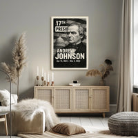 Andrew Johnson 17th President of the United States Digital Montaje Poster