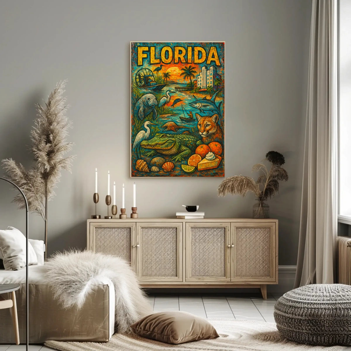 Florida Wildlife and Culture Poster