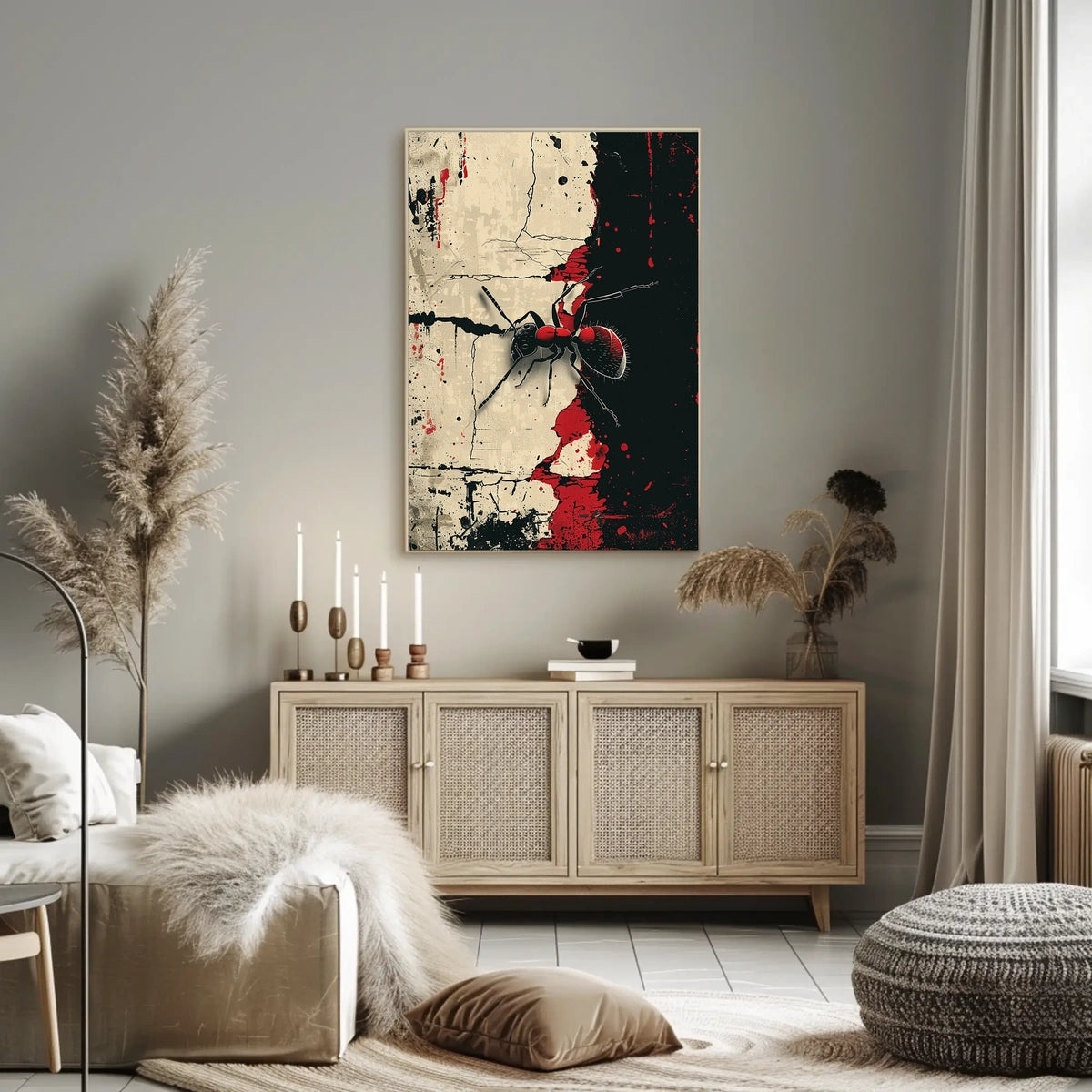 Ant On Abstract Canvas Abstract Poster