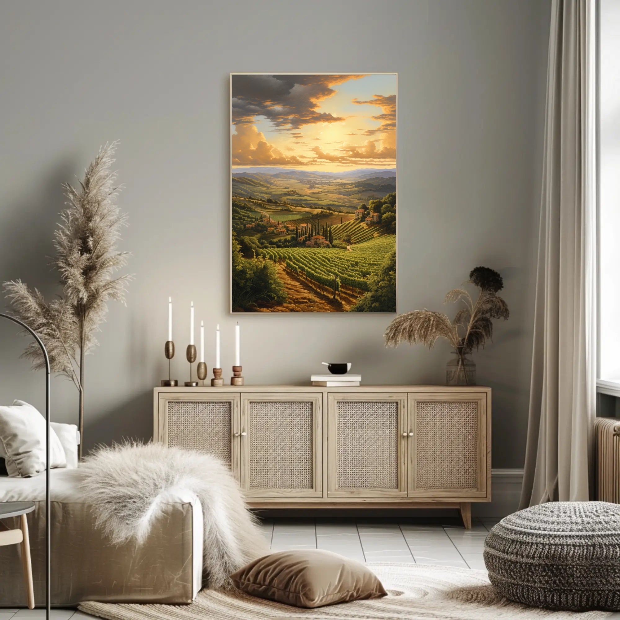 Tuscan Vineyard Serenity Art Print Travel Poster