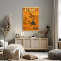 Sahara Desert Adventure Vintage Travel Poster