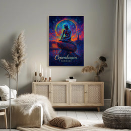 Little Mermaid Copenhagen Fantasy Art Poster