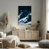 Majestic Moonlit Mountain Range Nighttime Poster