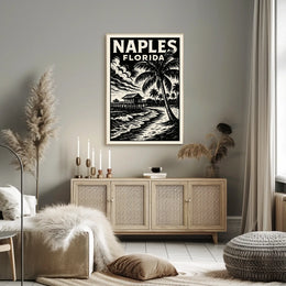 Naples Florida Coastal Charm Poster Wall Art 18x24