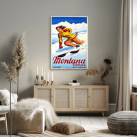Skiing In Montana Vermala Poster