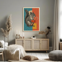 Festive Squirrel Delight Poster