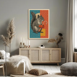 Festive Squirrel Delight Poster