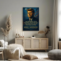John F. Kennedy Inspirational Patriotic Poster Art