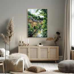 Luxembourg Grund District Riverside Scene Classic Poster