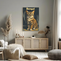 Bengal Cat Poster Digital Painting Artwork For Home Poster