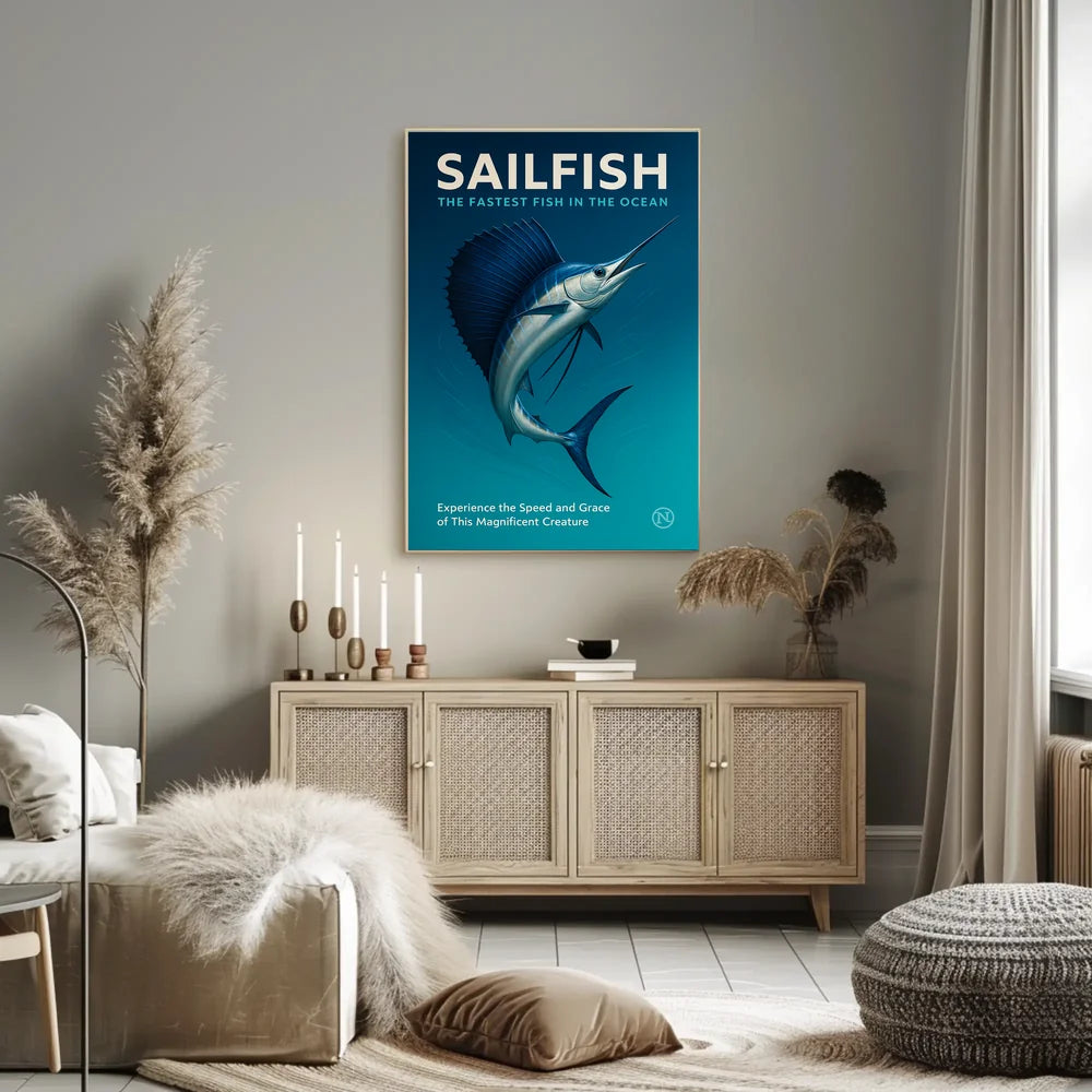 Sailfish Speed and Grace Photorealistic Animal Poster PosterGoat