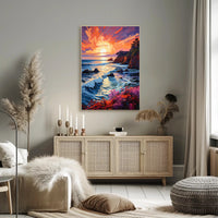 Vibrant Coastal Sunset Poster PosterGoat
