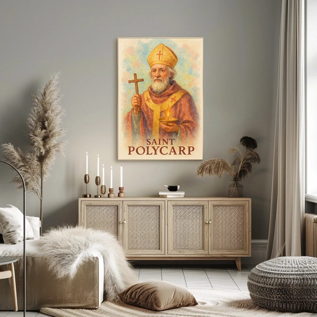 Saint Polycarp Portrait For Exhibit Space Display Poster