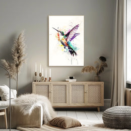 Vibrant Hummingbird Art Poster