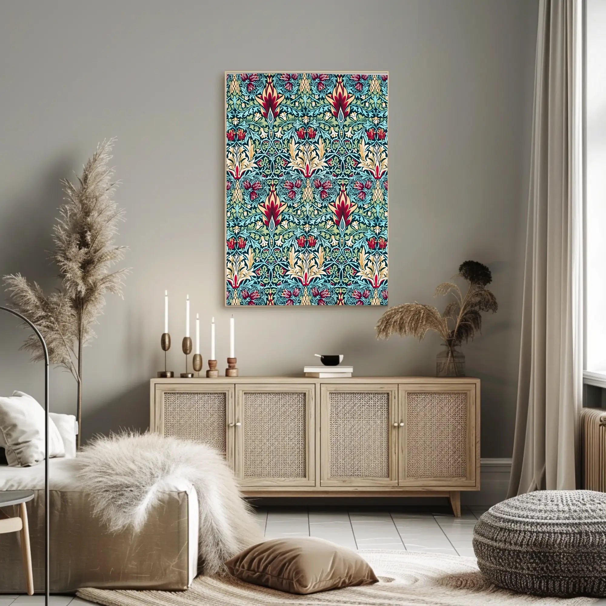 Victorian Floral Elegance: Abstract or Artistic Poster