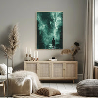 Surreal Ghostly Face in Atmospheric Mystery Poster PosterGoat