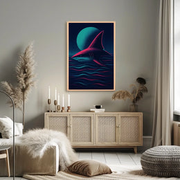 Moonlit Shark Poster