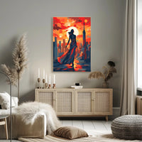 Empowered Urban Explorer in Motion Artistic Poster