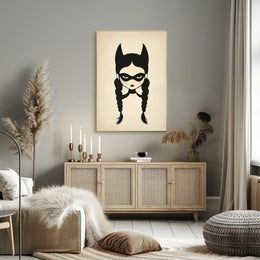 Mysterious Girl Stylized Illustration Braided Hair Poster