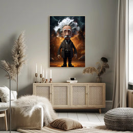 Exaggerated Scientific Genius in Fantasy World - Pop Culture Poster