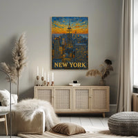 New York City Skyline Poster Wall Art for Home 18x24