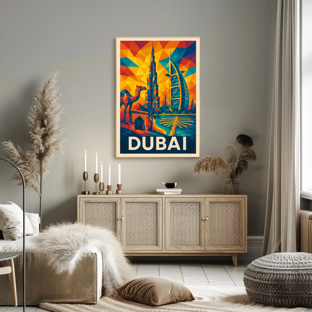 Vibrant Dubai Description Experience the dynamic fusion of tradition Poster