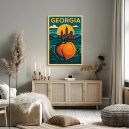 Georgia Peach and Skyline Poster