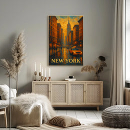 Digital New York Skyline Poster Museum Quality Urban Decor