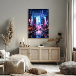 Neon Cityscape Poster